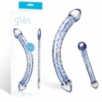 Фаллоимитатор Перламутровый фаллос с синими подснежниками x-curve glas-103